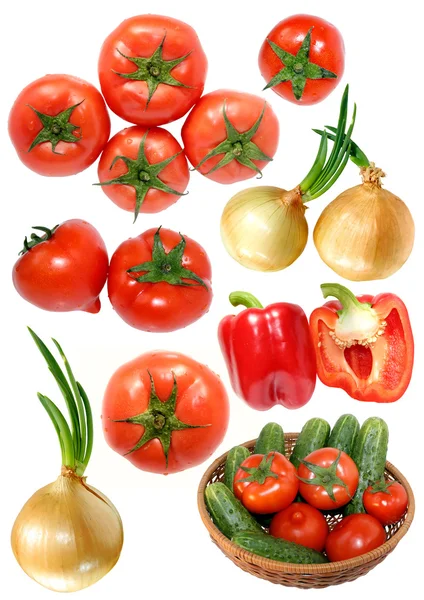 Fresh vegetables isolated on white — Stock Photo, Image