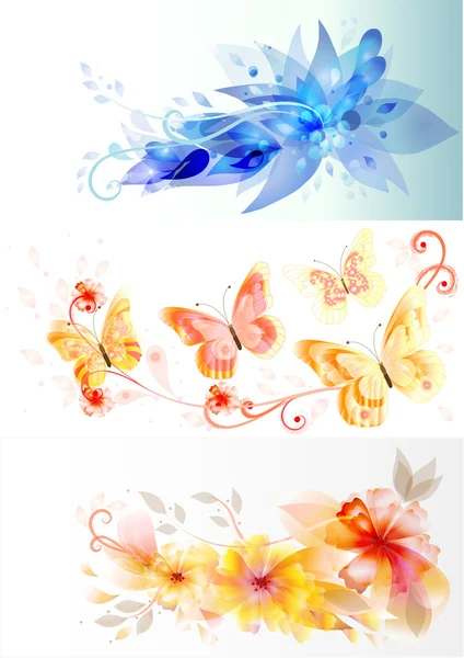 Cartes vectorielles professionnelles avec design élégant de fleurs — Image vectorielle