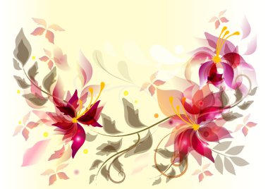 Abstract floral vector back clipart