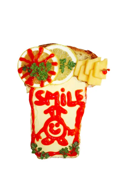 Cheerful isolated sandwich — Stock Photo, Image