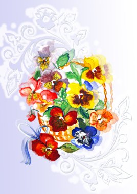 Abstract violets illustration clipart