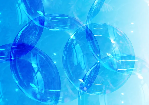 Fond bleu abstrait avec bulles — Photo