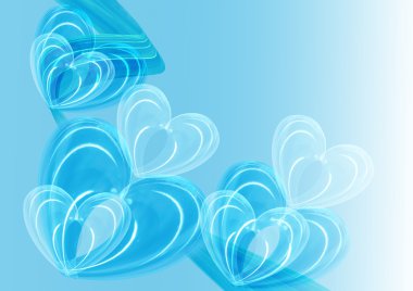Abstract blue hearts clipart
