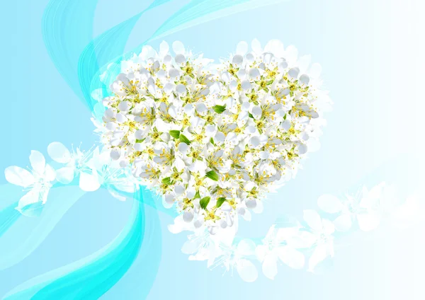 Serce streszczenie z wiosennych kwiatów — Zdjęcie stockowe