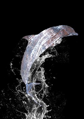 Abstract dolphin from water clipart