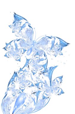 Beautiful abstract butterflies from water clipart