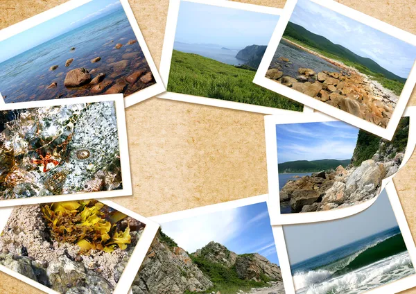 Rama kolaż ze zdjęć morza — Zdjęcie stockowe