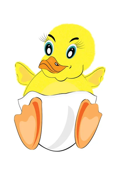 Funny painted duckling — Stock Photo, Image