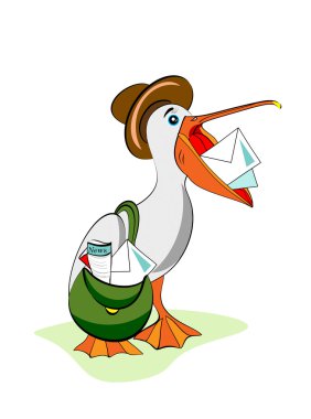 Funny postman bird clipart