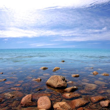 Beautiful sea and clouds clipart