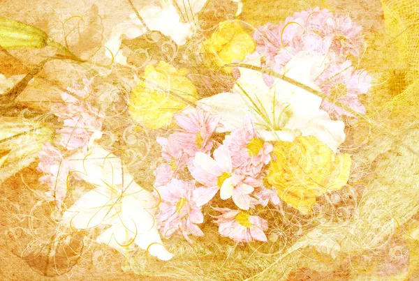抽象束美丽的鲜花 — 图库照片