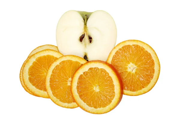 Apple and orange slices — Stock Photo, Image