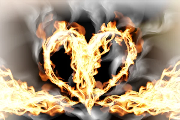 Coração de fogo — Fotografia de Stock