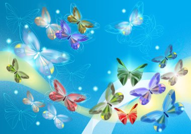 Beautiful and elegant butterflies design clipart