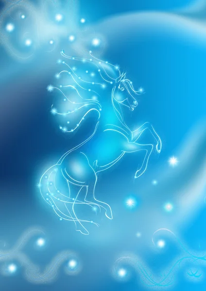 Красивая синяя лошадиная карта — стоковое фото