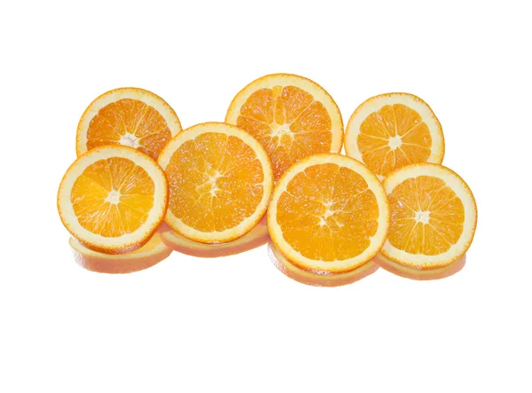 Rodajas de naranjas aisladas —  Fotos de Stock
