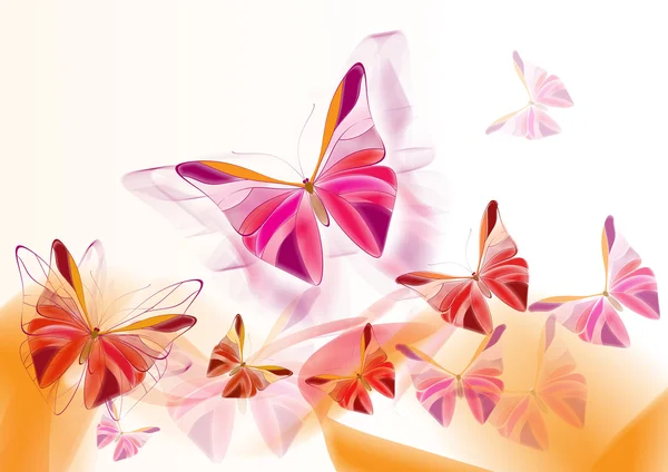 Krásné motýly karta — Stock fotografie
