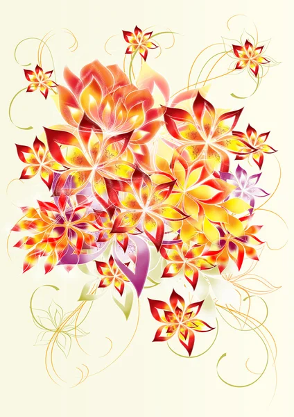Diseño abstracto y hermoso con flores — Foto de Stock