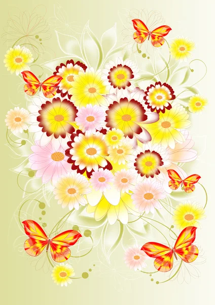 Diseño de color abstracto con flores : —  Fotos de Stock
