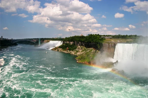Niagara falls, americký a kanadský falls, služka mlhy — Stock fotografie