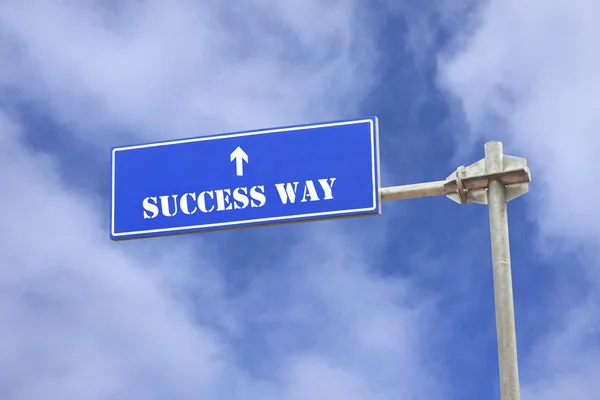 Success topic street sign against blue sky — Stock Photo, Image