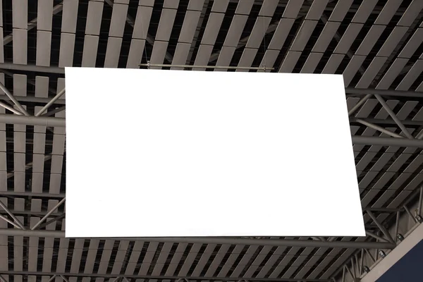 Leeg teken post opgehangen aan het plafond — Stockfoto