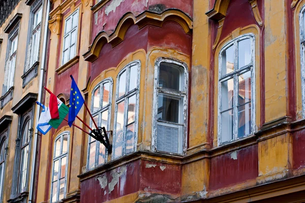 stock image Hungarian and european union flags