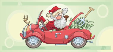 Santa Claus and Money clipart