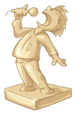 Golden statuette of the best singer clipart