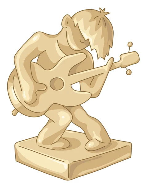 Gitar çalan altın heykelciği. — Stok Vektör