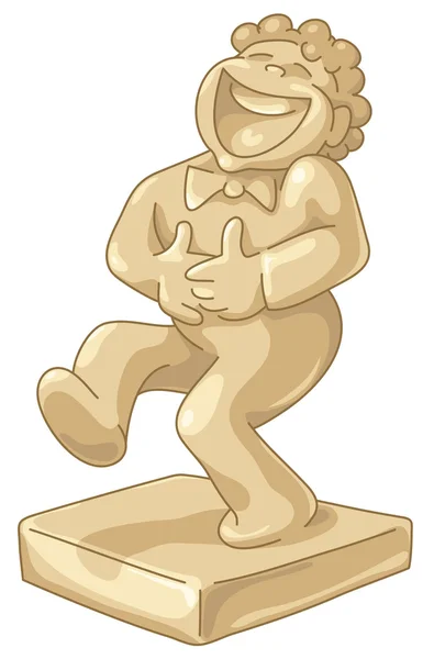 Golden statuette of laughing man — Stock Vector