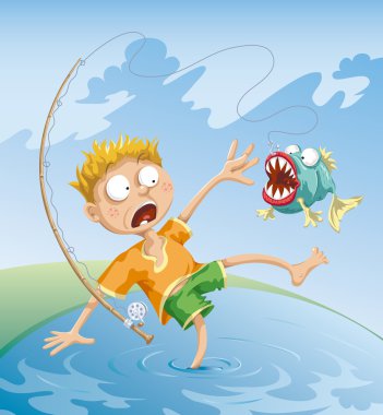 Horrible Fishing Accident clipart