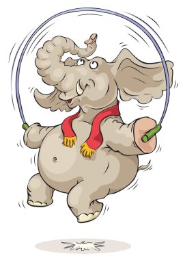 Jumping Elephant clipart