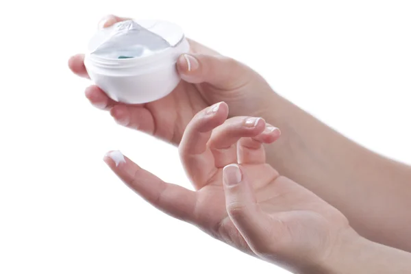 stock image Hand cream applying