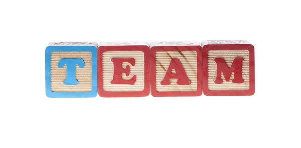 stock image Team written with letter wooden cubes