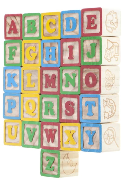 Wooned terninger alfabet - Stock-foto