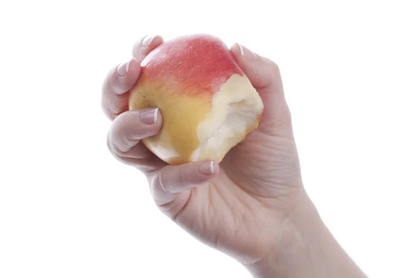 Strony z jadłem jabłko — Zdjęcie stockowe