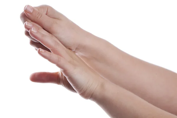 Hand cream applying — Stock Photo, Image