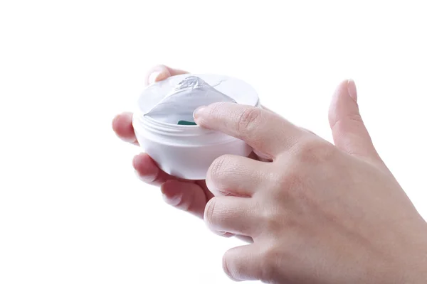 stock image Hand cream applying