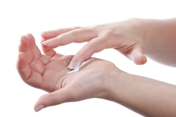 stock image Hand cream applying