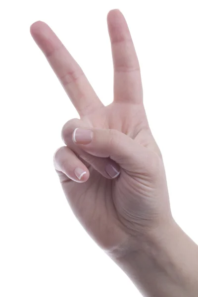 El gösteri barış işareti — Stok fotoğraf