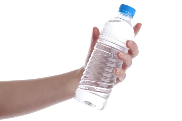 Тримає пляшку води Ліцензійні Стокові Фото