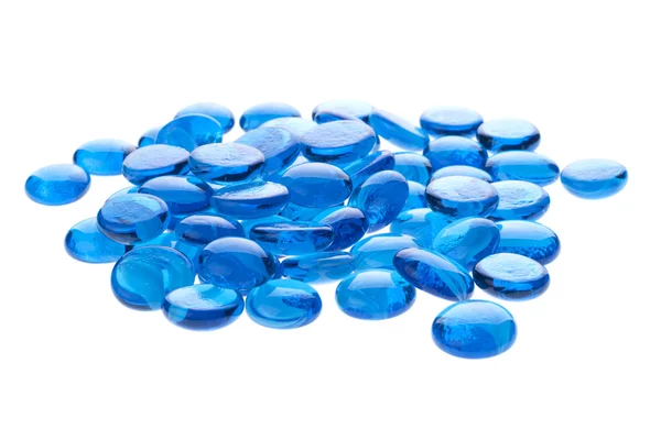 Синие стеклянные бусины — стоковое фото