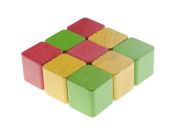 Quadrat mit Holzwürfeln — Stockfoto