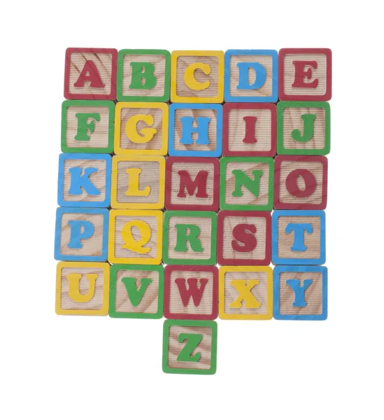Wooned κύβους αλφάβητο — Φωτογραφία Αρχείου