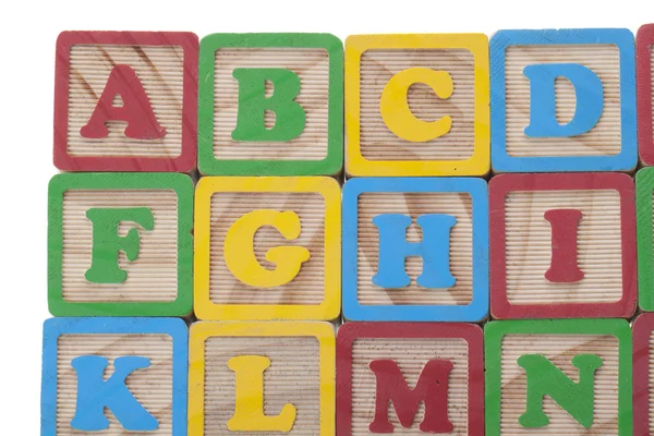 Wooned cubes alphabet — Stock Photo, Image