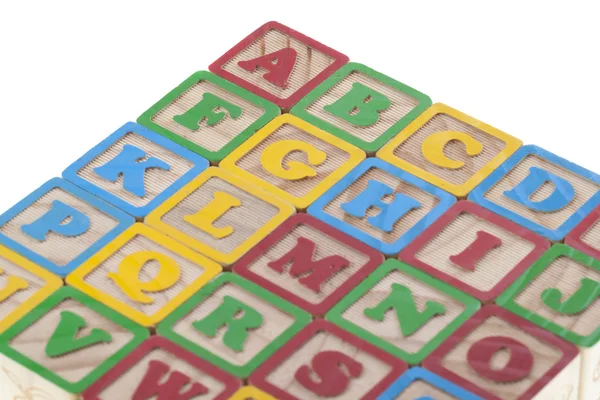 Wooned cubes alphabet — Stock Photo, Image