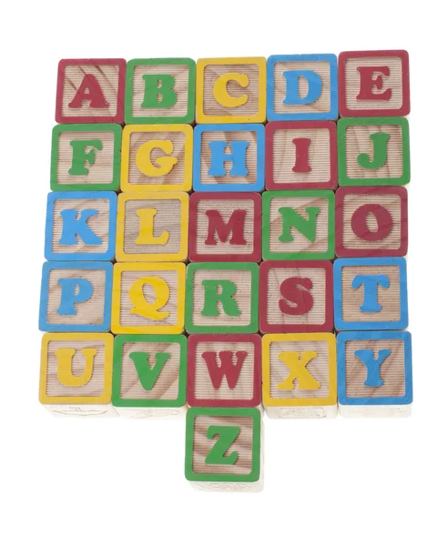 Holzwürfel-Alphabet — Stockfoto