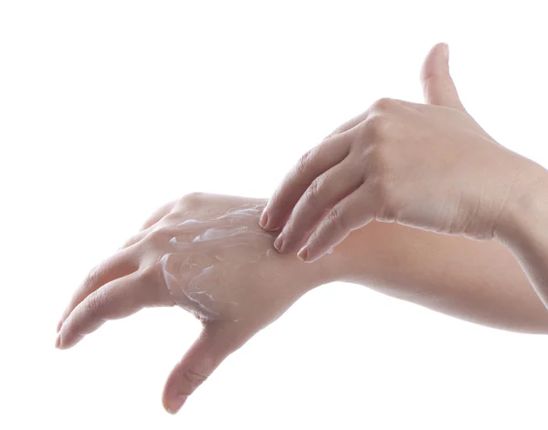 stock image Hand cream applying