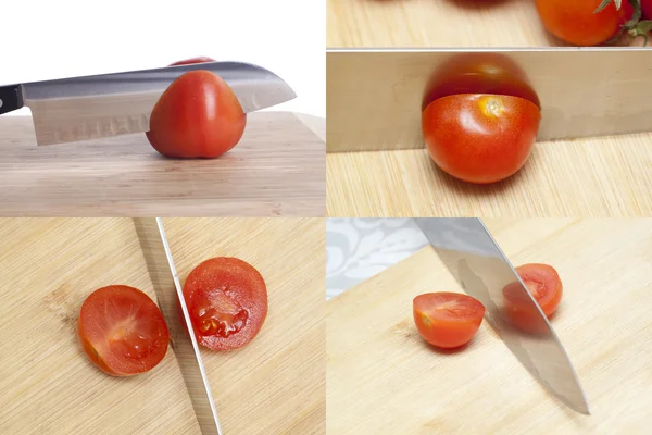 Tomate e faca — Fotografia de Stock
